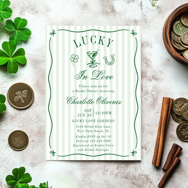 Lucky In Love St Patrick's Day Bridal Shower Einladung (Von Creator hochgeladen)