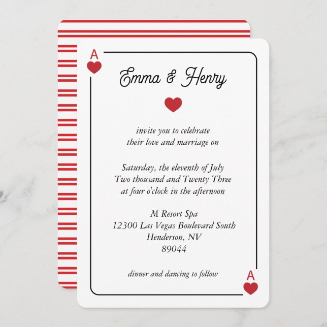 Lucky in Love Wedding Invitation Einladung (Vorne/Hinten)