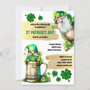 Lucky Irish Bierleprechaun Gnome Kleeblatt Klee Einladung