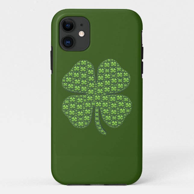 Lucky Irish Clover Dark Green Case-Mate iPhone Hülle (Rückseite)