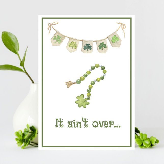 Lucky Irish Clover Funny St. Patricks Day Card Ankündigung (Von Creator hochgeladen)