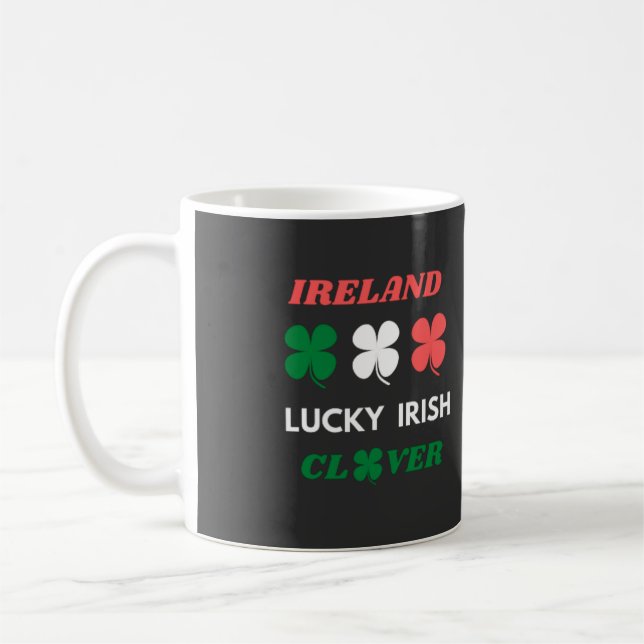 Lucky irish clover ireland st.patrick's day kaffeetasse (Links)