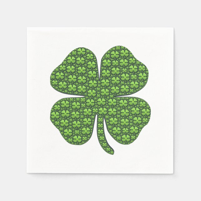 Lucky Irish Clover Paper Napkin Serviette (Vorderseite)