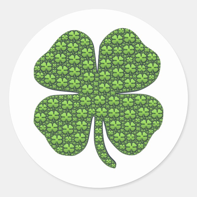 Lucky Irish Clover Runder Aufkleber (Vorderseite)