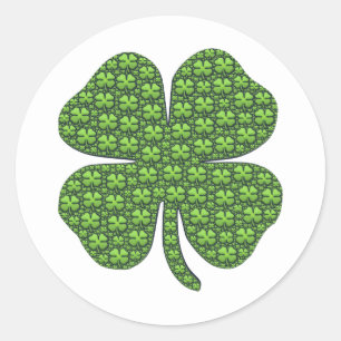 Lucky Irish Clover Runder Aufkleber