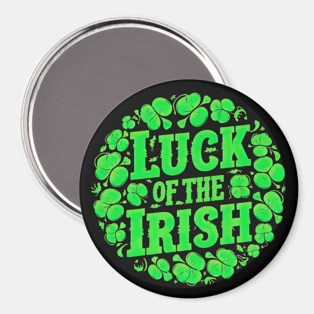 Lucky Irish Clovers Magnet (Vorderseite/Rückseite)