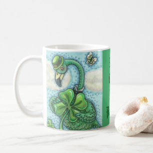 Lucky Irish Flamingo ST. PATRICK'S DAY TASSE grün