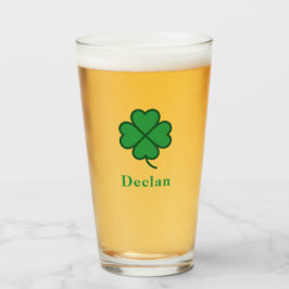 Lucky Irish Four Green Leaf with Last Name Glas