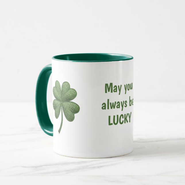 Lucky Irish Four Leaf Clover Mug Tasse (Vorderseite Links)
