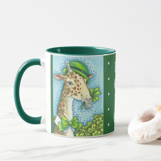 LUCKY IRISH GIRAFFE, ST. PATRICK'S DAY TASSE (Mit Donut)