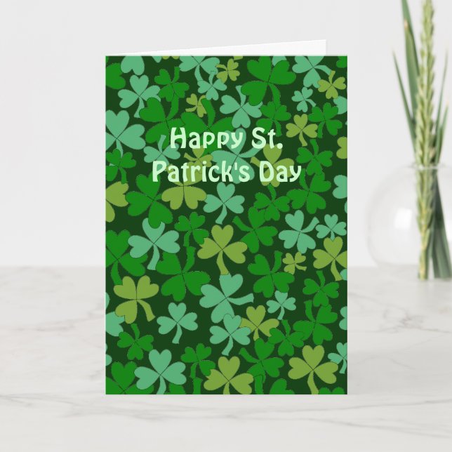 Lucky Irish Green Kleeblatts Custom Karte (Vorderseite)