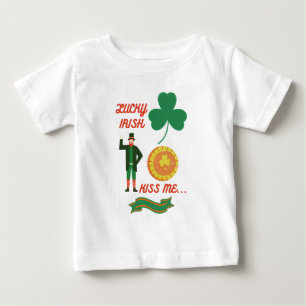 Lucky Irish Kiss Me happy St. Patricks Day T-Shi Baby T-shirt