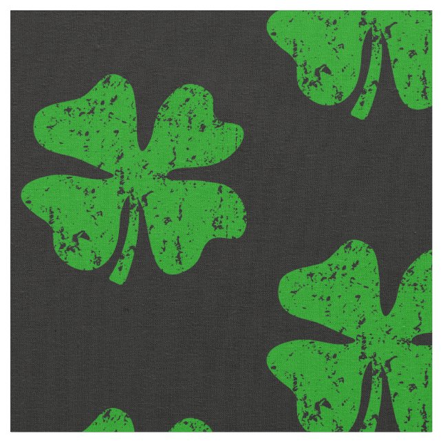Lucky Irish Klee Kleeblatt Muster Gewebe Stoff (Nahaufnahme)