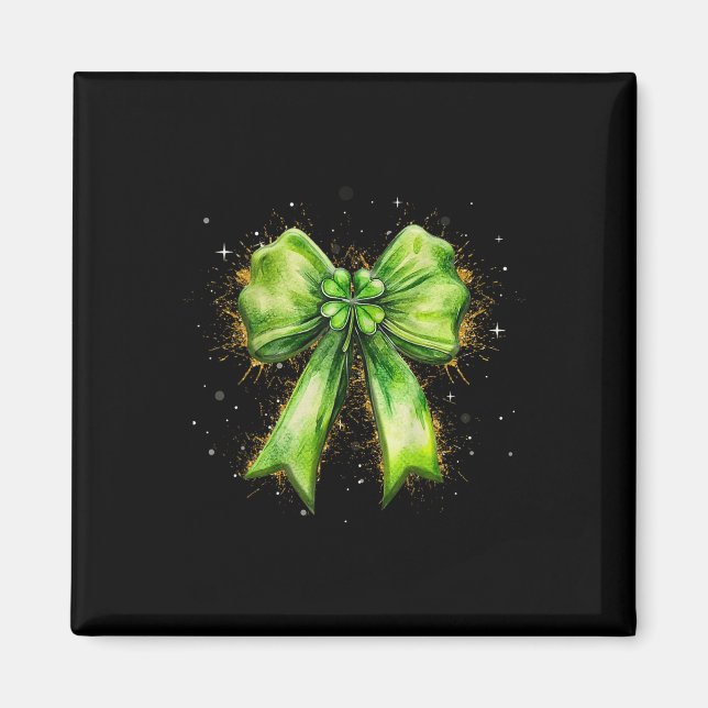 Lucky Irish Kleeblatt Coquette Bow St Patrick’s Da Magnet (Vorne)