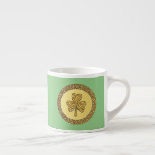 Lucky Irish Kleeblatt Gold Coin Espressotasse