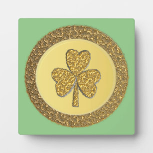 Lucky Irish Kleeblatt Gold Coin Fotoplatte