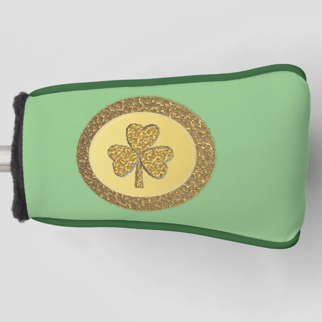 Lucky Irish Kleeblatt Gold Coin Golf Headcover (Vorderseite)