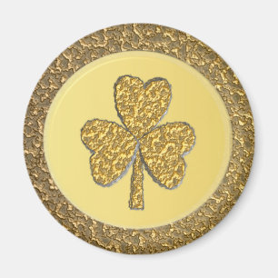 Lucky Irish Kleeblatt Gold Coin Magnet