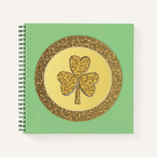 Lucky Irish Kleeblatt Gold Coin Notizbuch