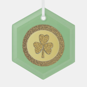 Lucky Irish Kleeblatt Gold Coin Ornament Aus Glas