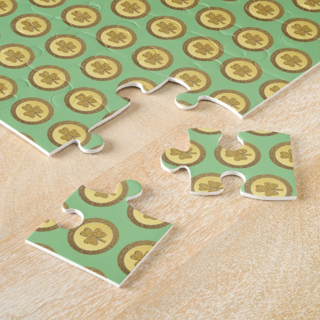 Lucky Irish Kleeblatt Gold Coin Puzzle (Seite)