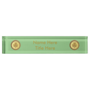 Lucky Irish Kleeblatt Gold Counter Custom Namensplakette