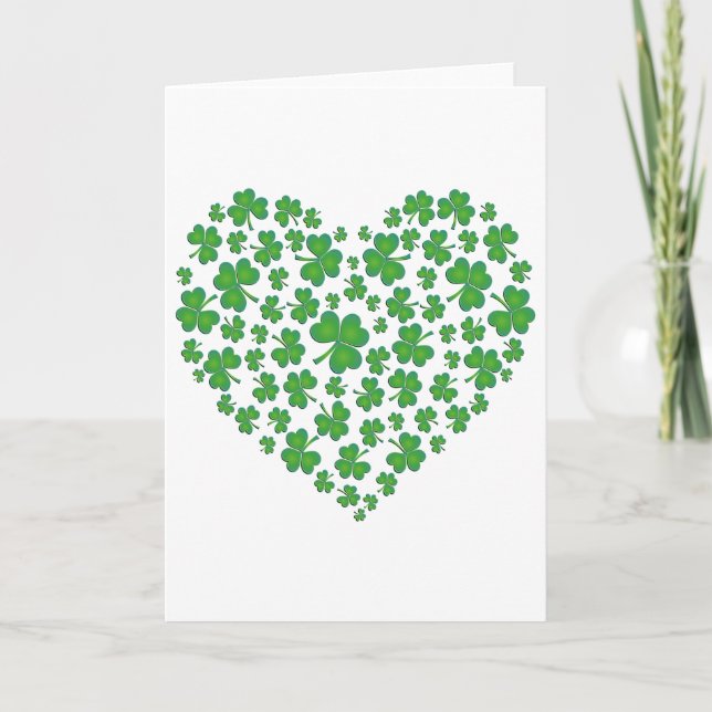 Lucky Irish Kleeblatt Heart Karte (Vorderseite)