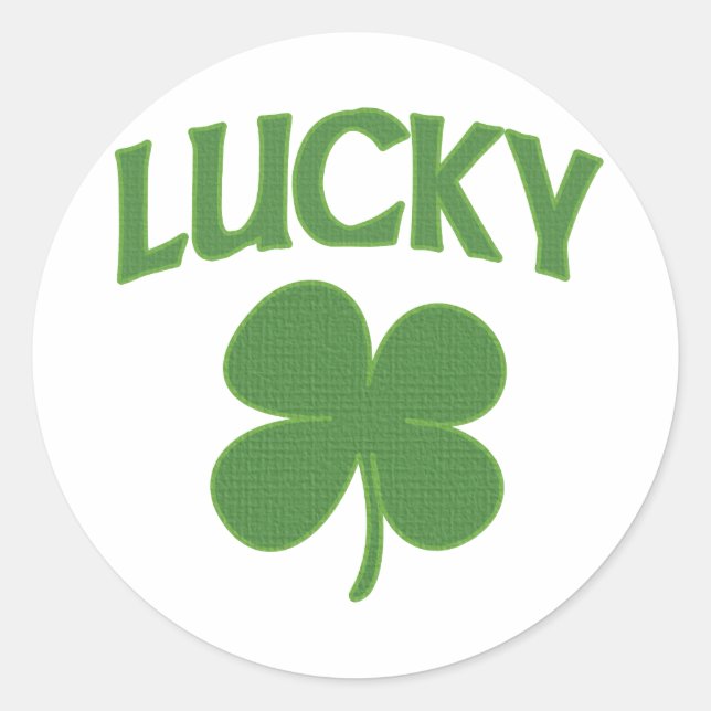 Lucky Irish Kleeblatt Runder Aufkleber (Vorderseite)