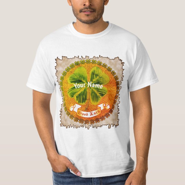 Lucky Irish Kleeblatt T - Shirt (Vorderseite)