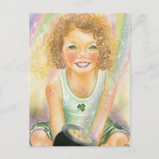 Lucky Irish Leprachaun Postcard Postkarte