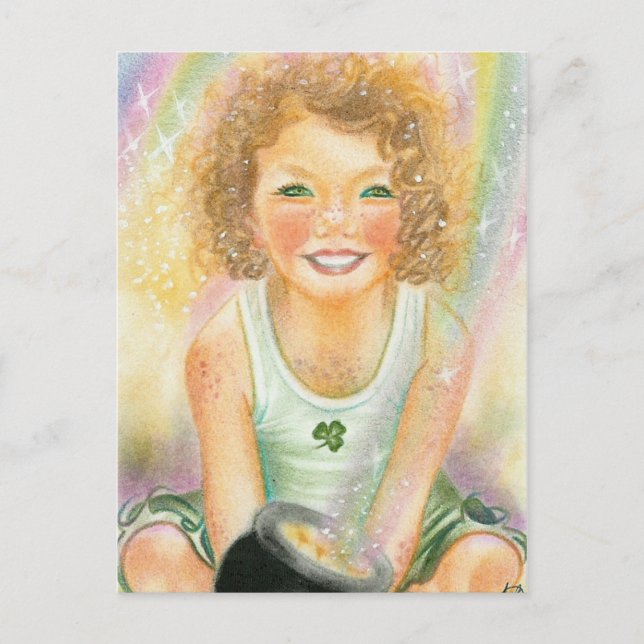 Lucky Irish Leprachaun Postcard Postkarte (Vorderseite)