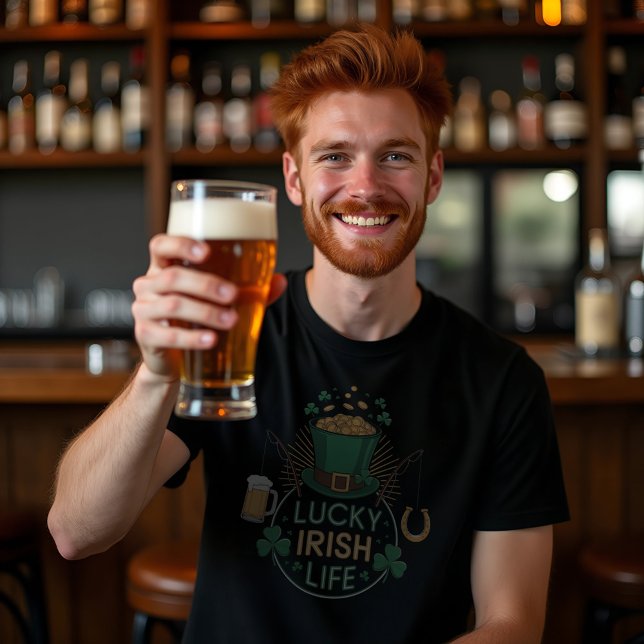 Lucky Irish Life T-Shirt (Lucky Irish Life T-Shirt, St. Patrick's Day Shirt, Unisex Tee, Irish Pride Apparel, Beer Lovers Gift)