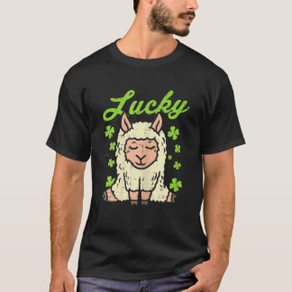 Lucky Irish Llama Kleeblatt St Patrick Day Animal  T-Shirt