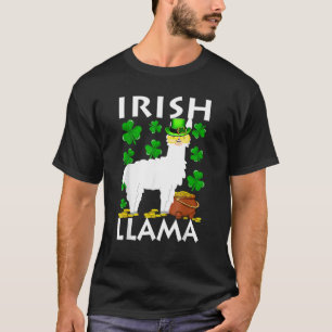 Lucky Irish Llama Kleeblatt St Patrick Day Animal T-Shirt