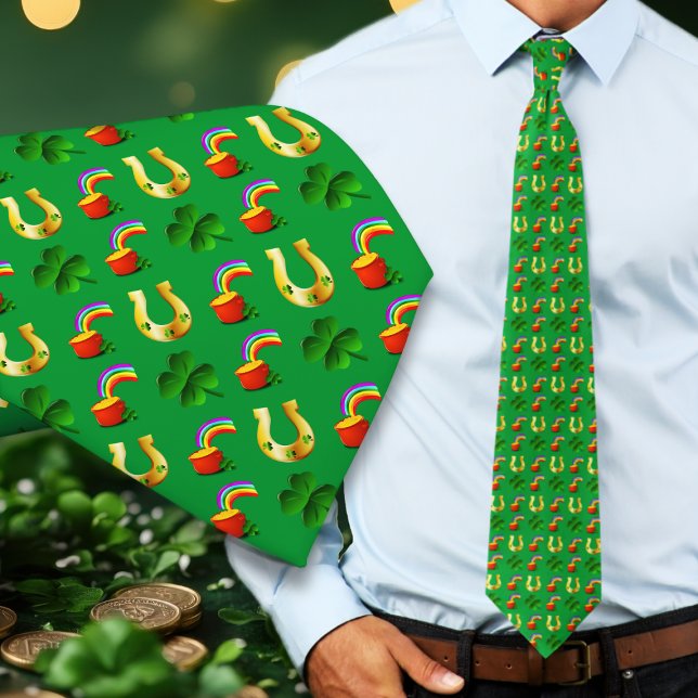 Lucky Irish Pot of Gold Horseshoe Krawatte (Von Creator hochgeladen)
