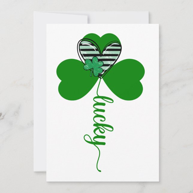 Lucky Irish St Patrick's Day Blume Einladung (Vorderseite)
