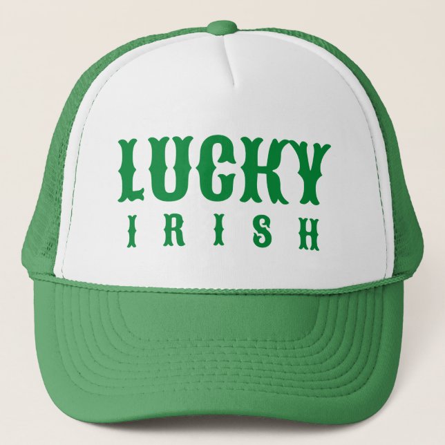 Lucky Irish St. Patric's Day Design Truckerkappe (Vorderseite)