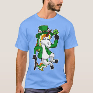 Lucky Irish Unicorn St Patricks Day Heel Klicken T-Shirt
