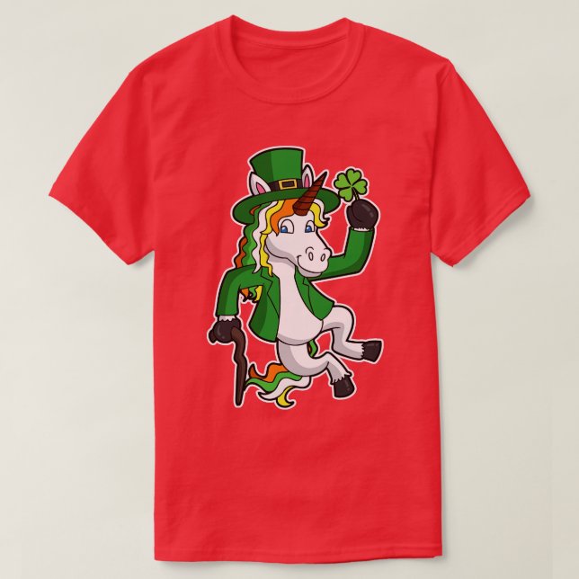 Lucky Irish Unicorn St Patricks Day Heel Klicken T-Shirt (Design vorne)