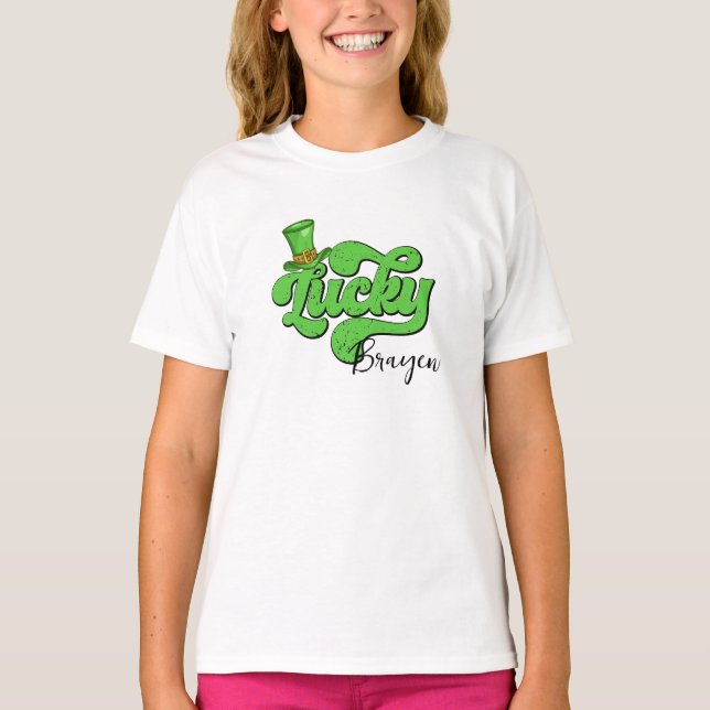 Lucky Kid - St. Patrick's Day Kleeblatt T - Shirt (Vorderseite)