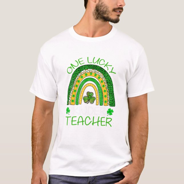 Lucky Kinder Teacher Rainbow T-Shirt (Vorderseite)