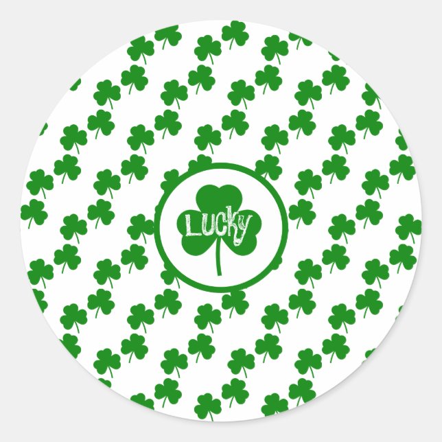 Lucky Kleber Saint Patrick's Runder Aufkleber (Vorderseite)