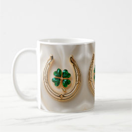 Lucky Klee mit Gold Horseshoe Kaffeetasse
