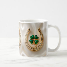 Lucky Klee mit Gold Horseshoe Kaffeetasse