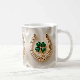 Lucky Klee mit Gold Horseshoe Kaffeetasse