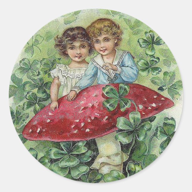 Lucky-Kleeblatt-Aufkleber Runder Aufkleber (Vorderseite)