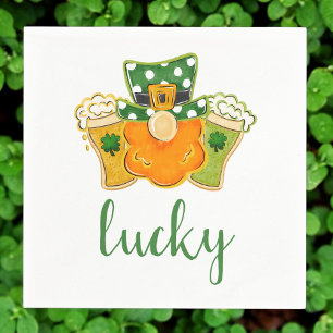 Lucky Kleeblatt Beers Leprechaun St Patrick's Part Serviette