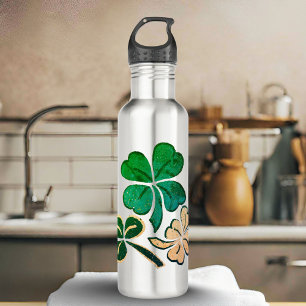 Lucky Kleeblatt Clover Happy St Patrick`s Day Edelstahlflasche