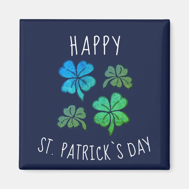Lucky Kleeblatt Clover Happy St Patrick`s Day Magnet (Vorne)