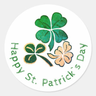 Lucky Kleeblatt Clover Happy St Patrick`s Day Runder Aufkleber